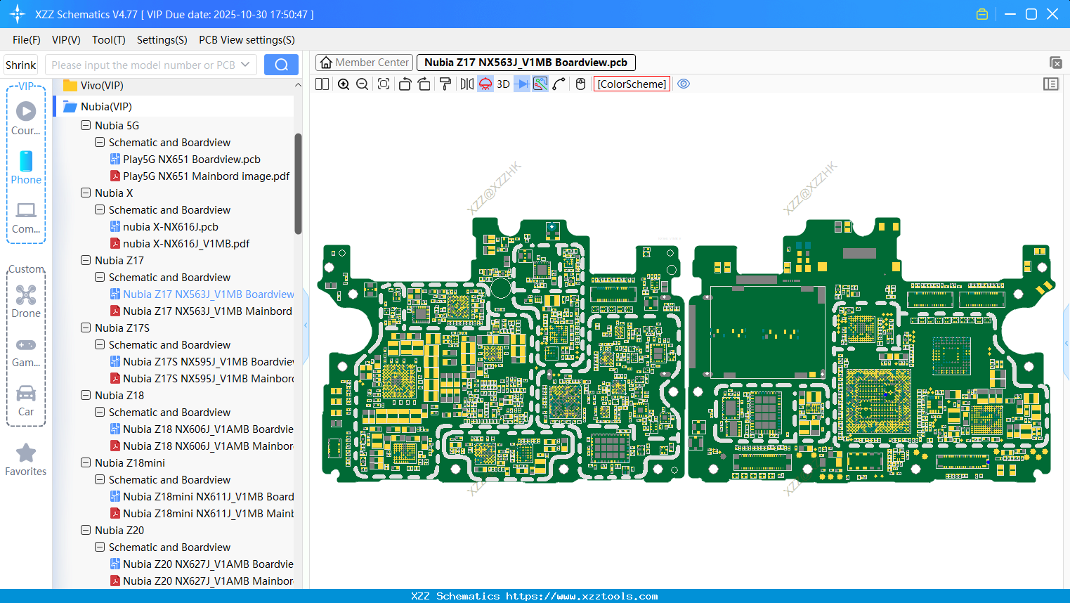 Nubia Z17 NX563J_V1MB Boardview